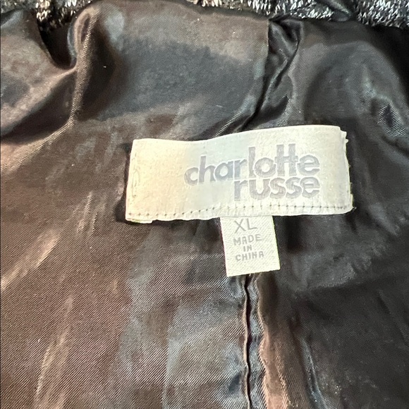 Black Faux Leather Motto Style Jacket with Hood side zip  Sz XL - Picture 6 of 8